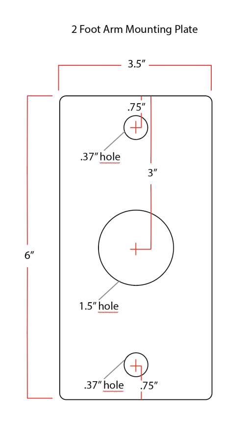 2 foot arm mounting plate