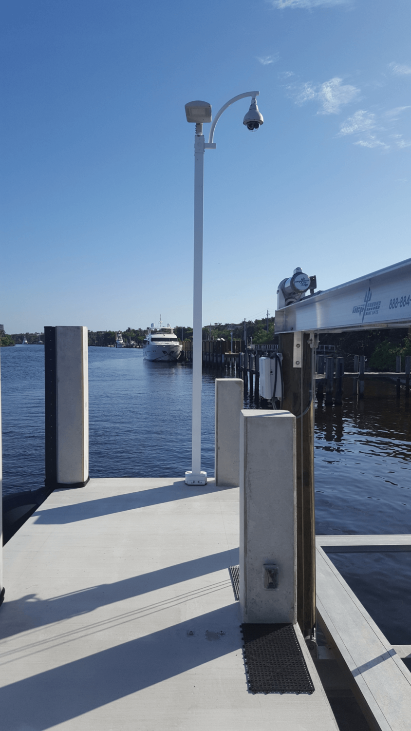 Boat Slip Pole with Light & Camera
