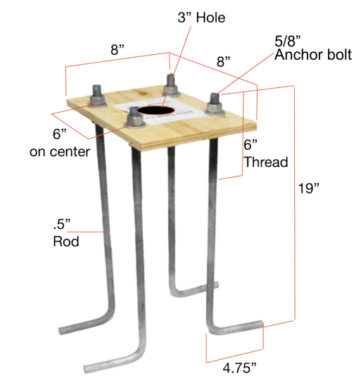 4 inch pole anchor basket