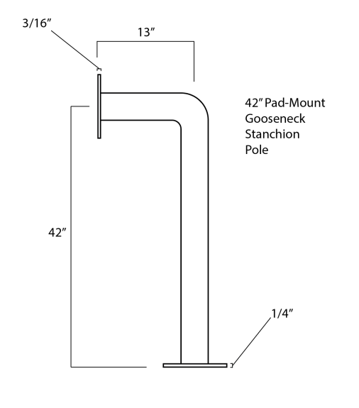 42" Keypad Pedestal Specs